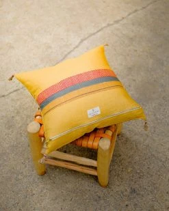 Soil To Studio Best Sellers Aditi Linen Throw PIllow Cover - Yellow