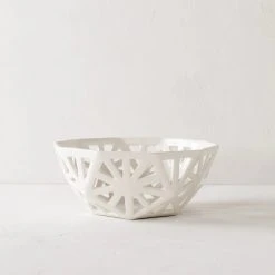 Convivial Geodesic Porcelain Fruit Bowl