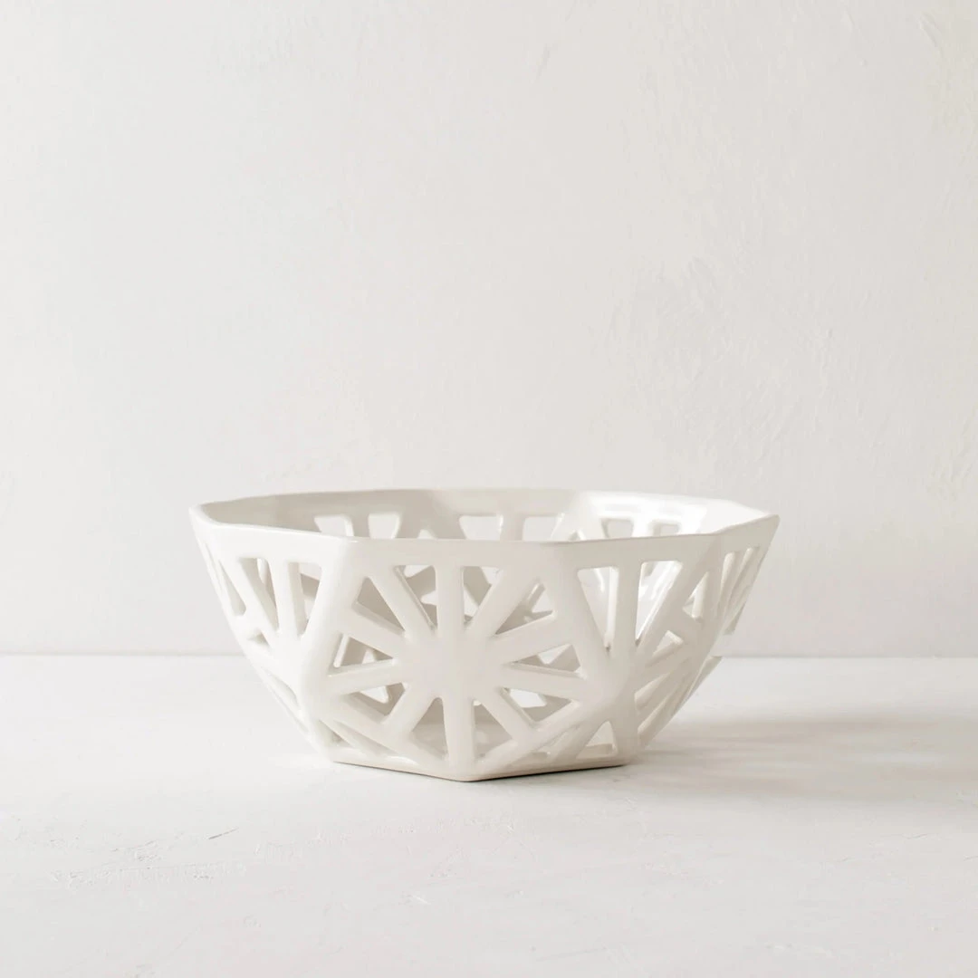 Convivial Geodesic Porcelain Fruit Bowl 3 Convivial Geodesic Porcelain Fruit Bowl