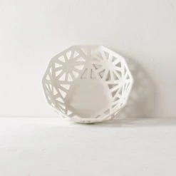 Convivial Geodesic Porcelain Fruit Bowl