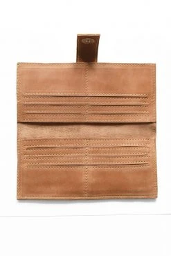 Purse & Clutch Leather Wallet - Caramel