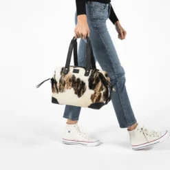 Abby Alley Ellen Handbag - Black Cow Hair Handcrafted