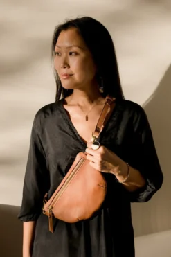 Abby Alley Handcrafted Sling Bag - Chestnut