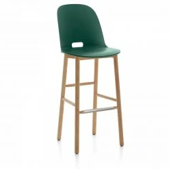 Emeco Alfi Recycled High Back Barstool - Ash