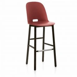 Emeco Furniture Alfi Recycled High Back Barstool - Dark Ash