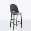 Emeco Furniture Alfi Recycled High Back Counter Stool - Dark Ash 1 Emeco Furniture Alfi Recycled High Back Counter Stool - Dark Ash