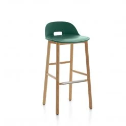 Emeco Alfi Recycled Low Back Barstool - Ash