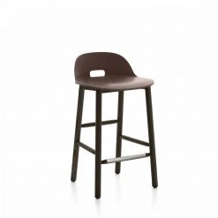 Emeco Furniture Alfi Recycled Low Back Counter Stool - Dark Ash