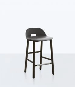 Emeco Furniture Alfi Recycled Low Back Counter Stool - Dark Ash