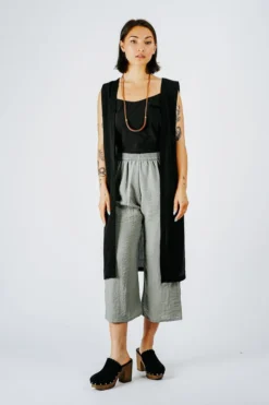 Altar Upcycled Crinkle Vest - Black