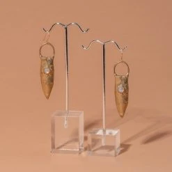 Iron Oxide Jewelry Brass Shield Earrings