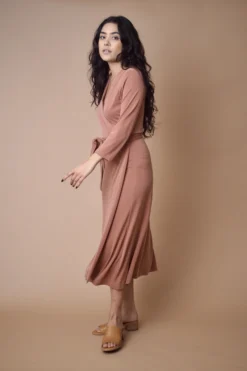 Altar Handcrafted Canyon Upcycled Modal Wrap Dress