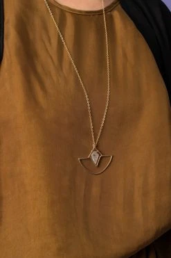 Iron Oxide Jewelry Crystal Amulet Necklace