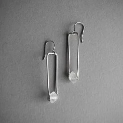 Iron Oxide Jewelry Herkimer Drop Earrings - Sterling Silver