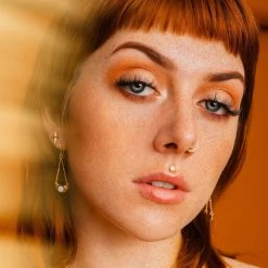 Iron Oxide Jewelry Little Lunar Earrings