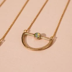 Iron Oxide Mini Waxing Moon Necklace