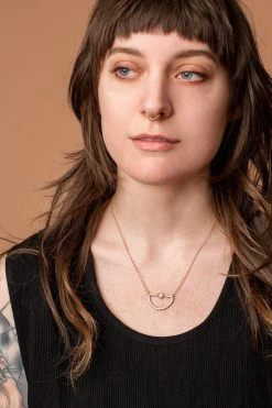 Iron Oxide Mini Waxing Moon Necklace 12 Iron Oxide Mini Waxing Moon Necklace