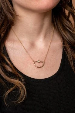 Iron Oxide Mini Waxing Moon Necklace 11 Iron Oxide Mini Waxing Moon Necklace