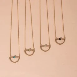 Iron Oxide Mini Waxing Moon Necklace 15 Iron Oxide Mini Waxing Moon Necklace