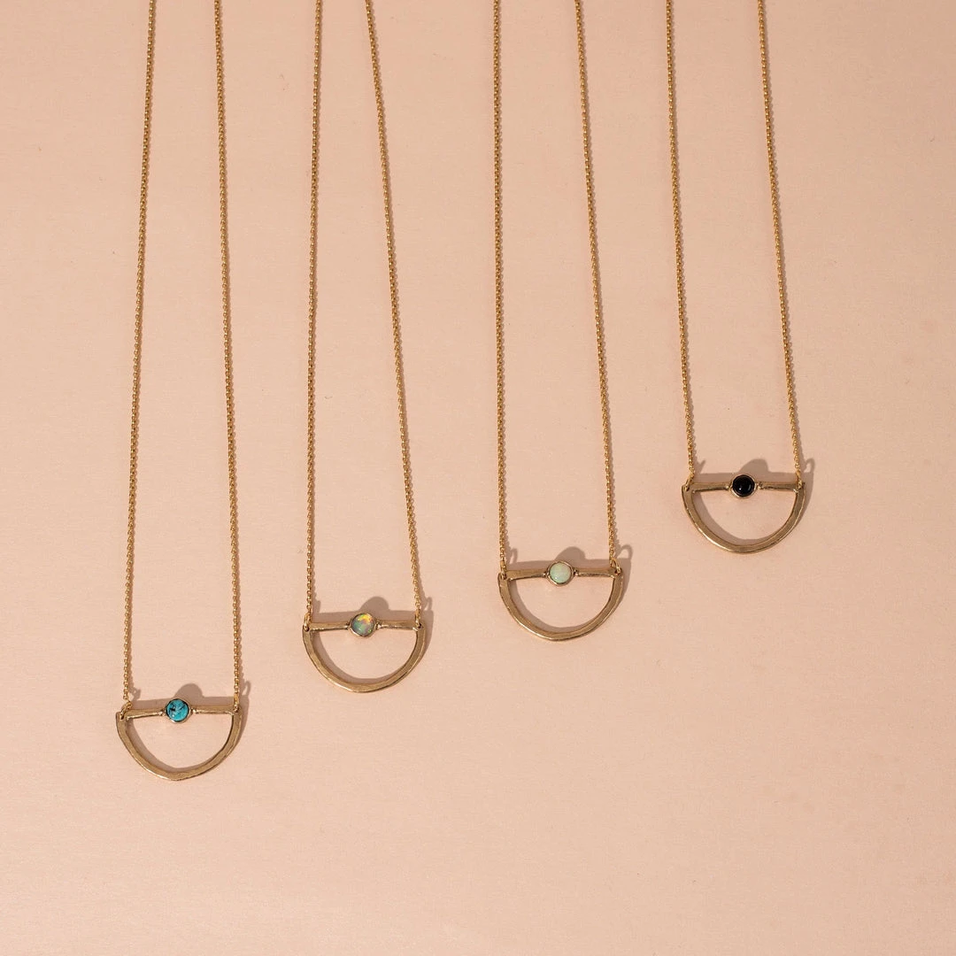 Iron Oxide Mini Waxing Moon Necklace 8 Iron Oxide Mini Waxing Moon Necklace