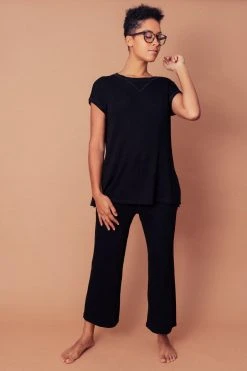 Altar Best Sellers Ronnie Tencel Lounge Bottoms - Black