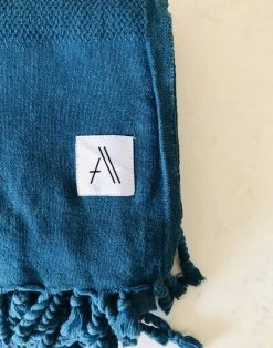 Amante Marketplace Best Sellers Arete Turkish Towel / Throw Blanket - Petrol Blue