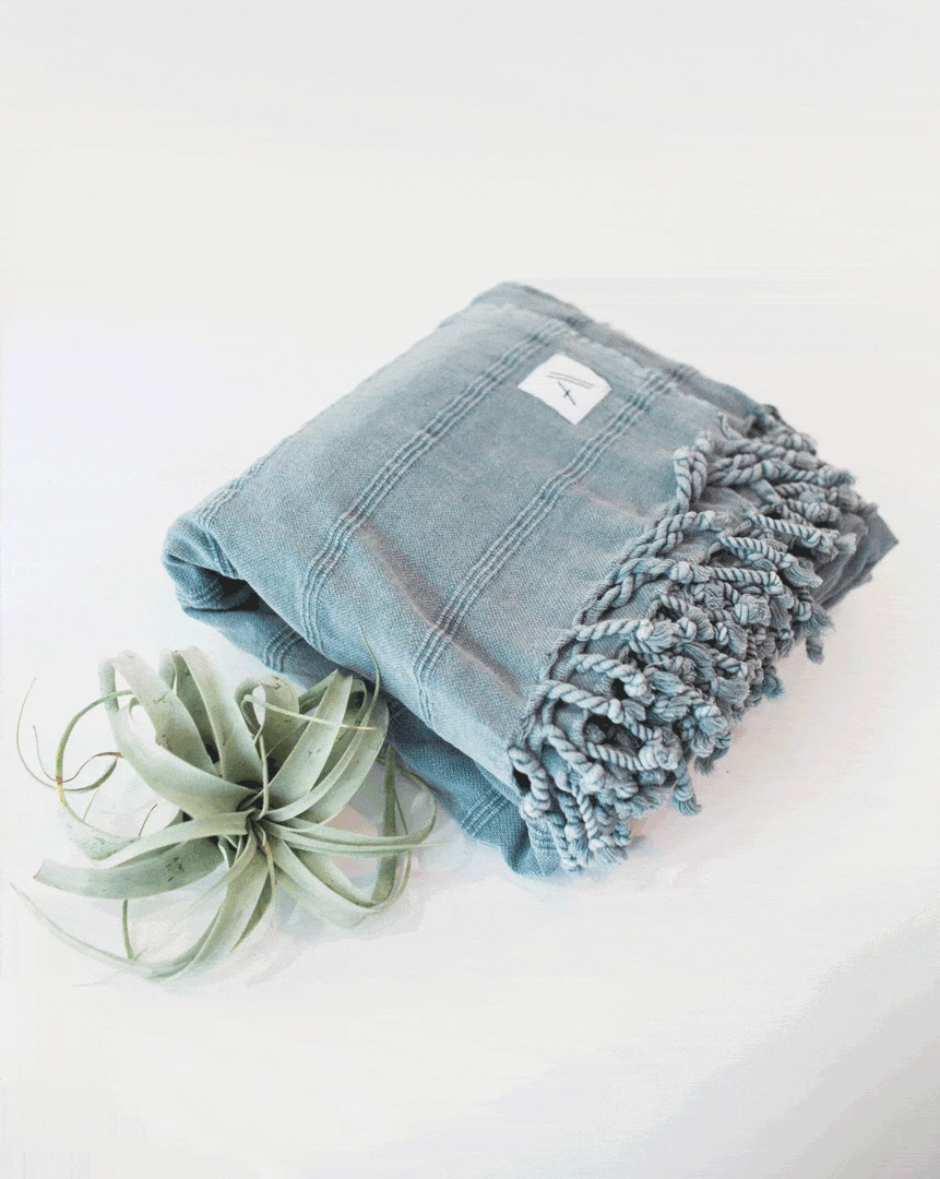 Amante Marketplace Kurios Turkish Towel / Blanket - Denim 9 Amante Marketplace Kurios Turkish Towel / Blanket - Denim