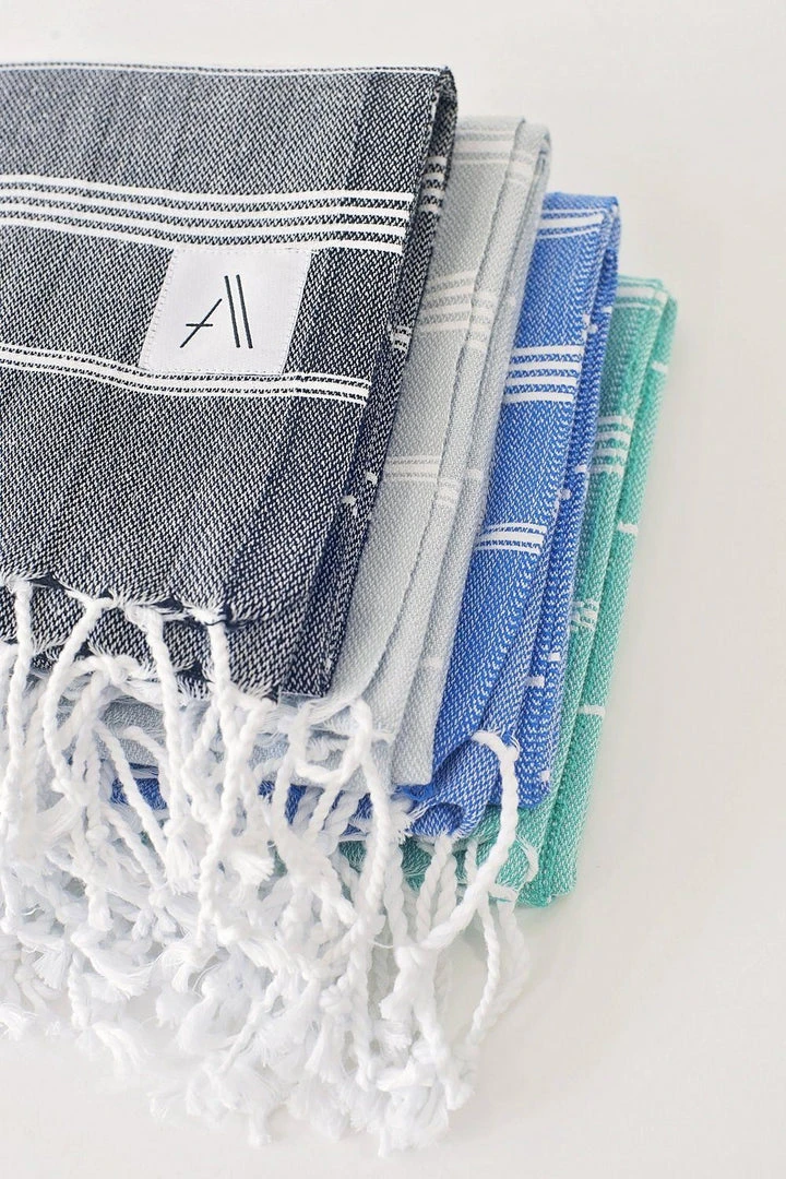 Amante Marketplace Teleios Turkish Towel - Blue Home Goods 4 Amante Marketplace Teleios Turkish Towel - Blue Home Goods