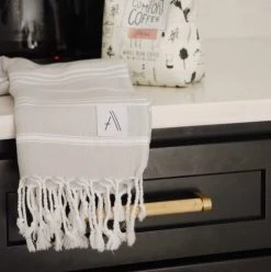 Amante Marketplace Home Goods Teleios Turkish Hand Towel - Gray