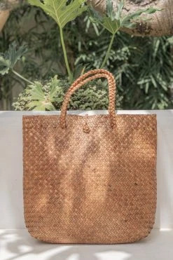 Village Thrive Amber Woven Seagrass Tote Bag Accessories