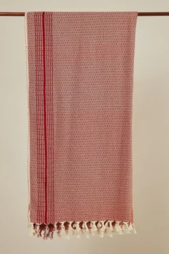 Anatolico Handcrafted Matia Turkish Blanket / Scarf - Red