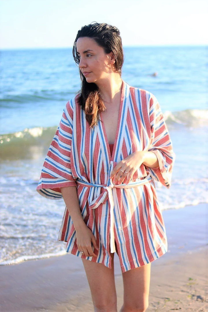 Anatolico Home Goods Terra Short Turkish Robe 3 Anatolico Home Goods Terra Short Turkish Robe