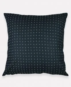 Anchal Home Goods Cross Stitch Euro Throw Pillow - Charcoal
