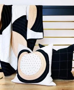 Anchal Crescent Lattice Quilt - Charcoal Home Goods