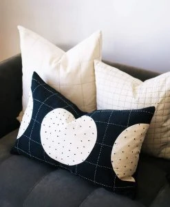 Anchal Lunar Dot Lumbar Pillow - Charcoal