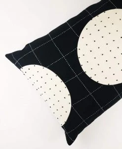 Anchal Lunar Dot Lumbar Pillow - Charcoal