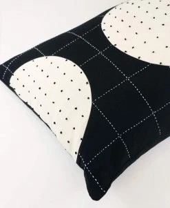 Anchal Lunar Dot Lumbar Pillow - Charcoal