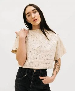 Anchal Box Crop Top - Bone