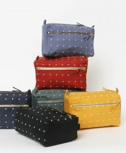 Anchal Cross Stitch Toiletry Bag - Mustard Accessories