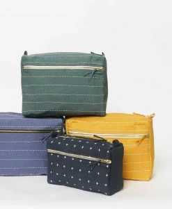 Anchal Pin Stitch Large Toiletry Bag - Spruce