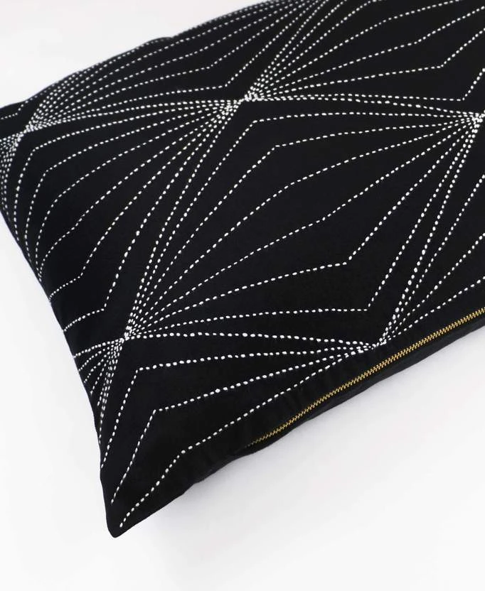 Anchal Home Goods Prism Lumbar Pillow - Charcoal 5 Anchal Home Goods Prism Lumbar Pillow - Charcoal