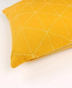 Anchal Home Goods Graph Small Throw Pillow - Mustard