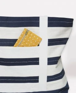 Anchal Accessories Stripe Canvas Tote Bag - Navy