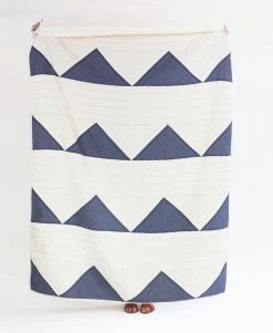 Anchal Home Goods Triangle Throw Quilt - Slate