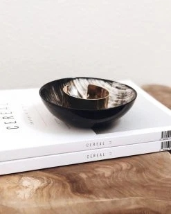 August Sage Ankole Horn Bowl -Dark Kitchen + Dining