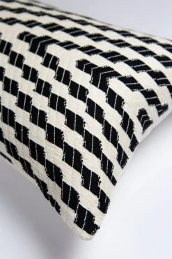 Archive New York Home Goods Almolonga Zig Zag Lumbar Pillow - Black