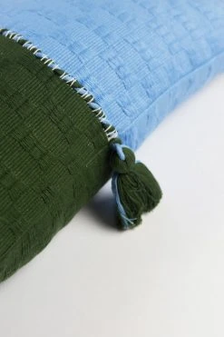 Archive New York Antigua Lumbar Pillow - Olive + Blue