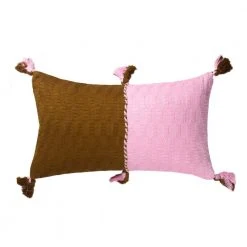 Archive New York Home Goods Antigua Lumbar Pillow - Baby Pink Colorblock