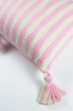 Archive New York Home Goods Antigua Lumbar Pillow - Baby Pink Striped
