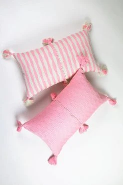 Archive New York Home Goods Antigua Lumbar Pillow - Baby Pink Striped